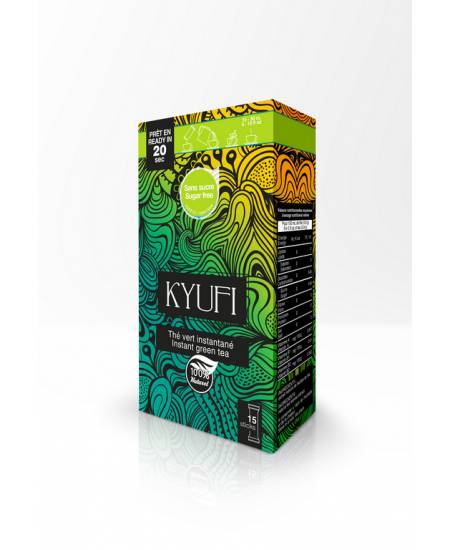 KYUFI Instant Green tee  ohne zucker  15x0,9g شاي أخضربدون سكر سريع التحضير من كيوفي